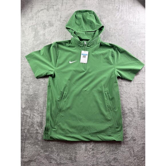 Nike Hooded Pullover Shirt Mens Medium Green FJ9548-315 Short Sleeve Athletic - Picture 1 of 13